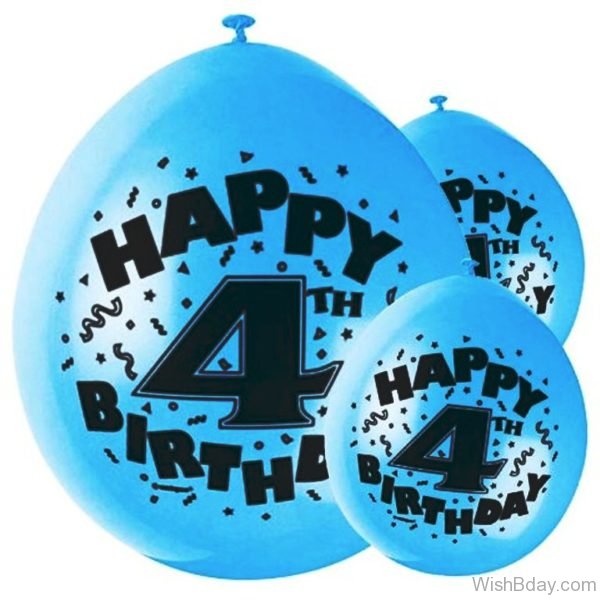 Fourth Birthday Wishes Balloon