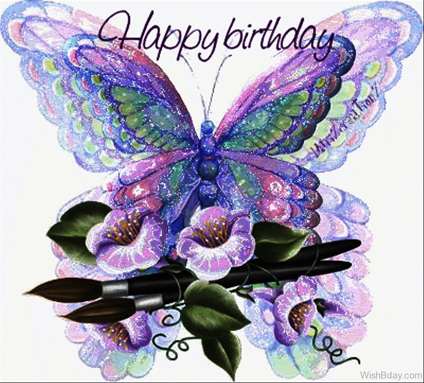 purple butterfly happy birthday