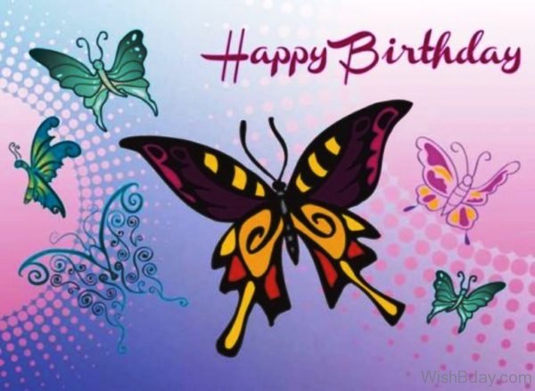 Happy Birthday With Butterfly 1