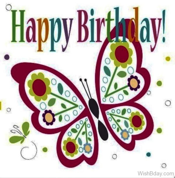 Happy Birthday With Butterfly Image 1
