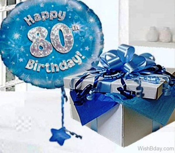 Happy Eightyth Birthday With Balloon