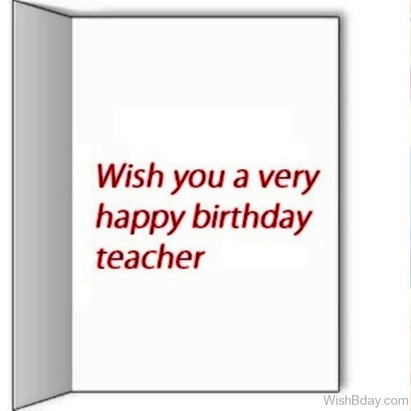 Wishing You A Very Happy Birthday Teacher